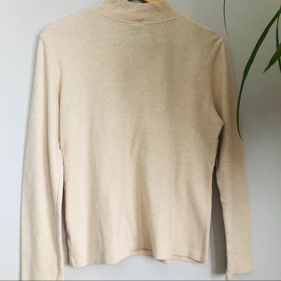 St Johns Bay 100% Cotton Tan Mock Neck Top - Picture 7 of 8